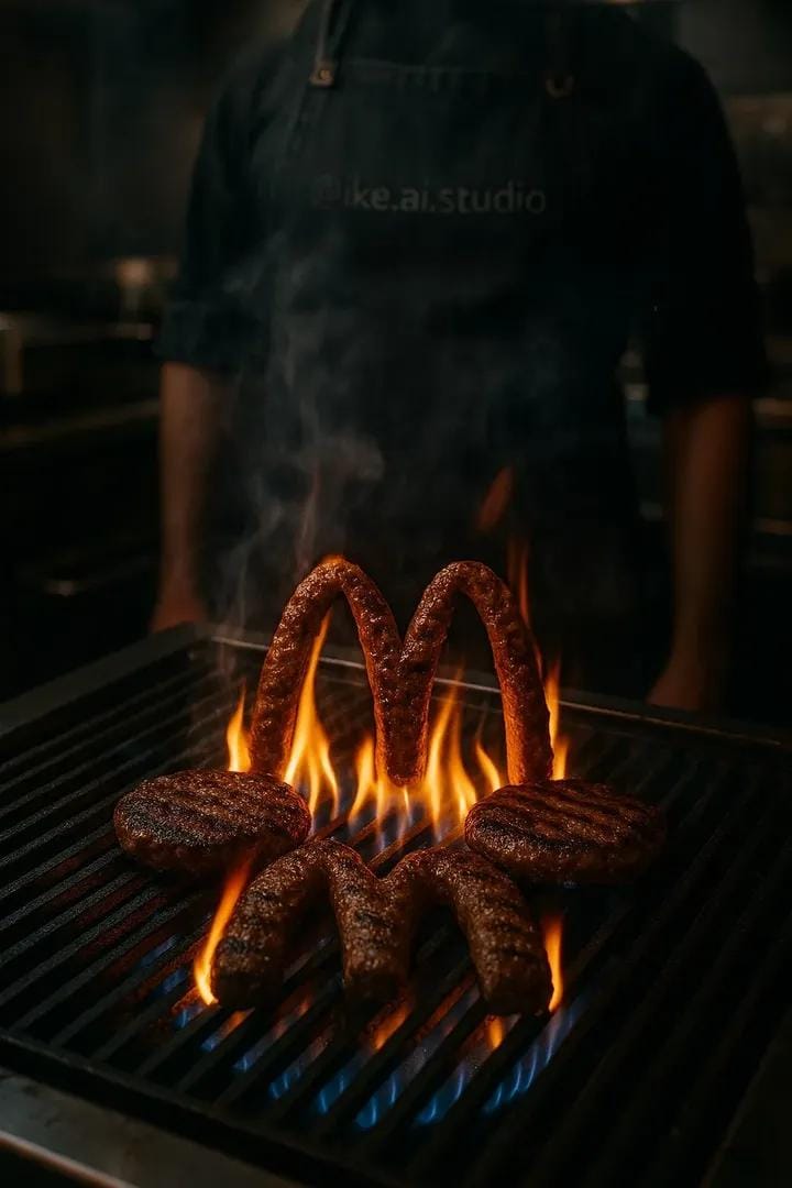 Overhead View of Bell Peppers Spelling M on a Plate