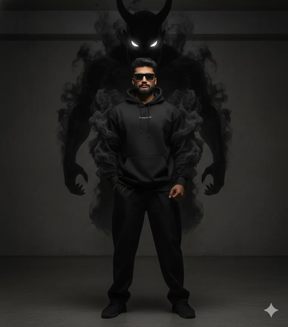 Black Smoke Demon Portrait AI Prompt | Photorealistic Dark Character Art - Generated image 2