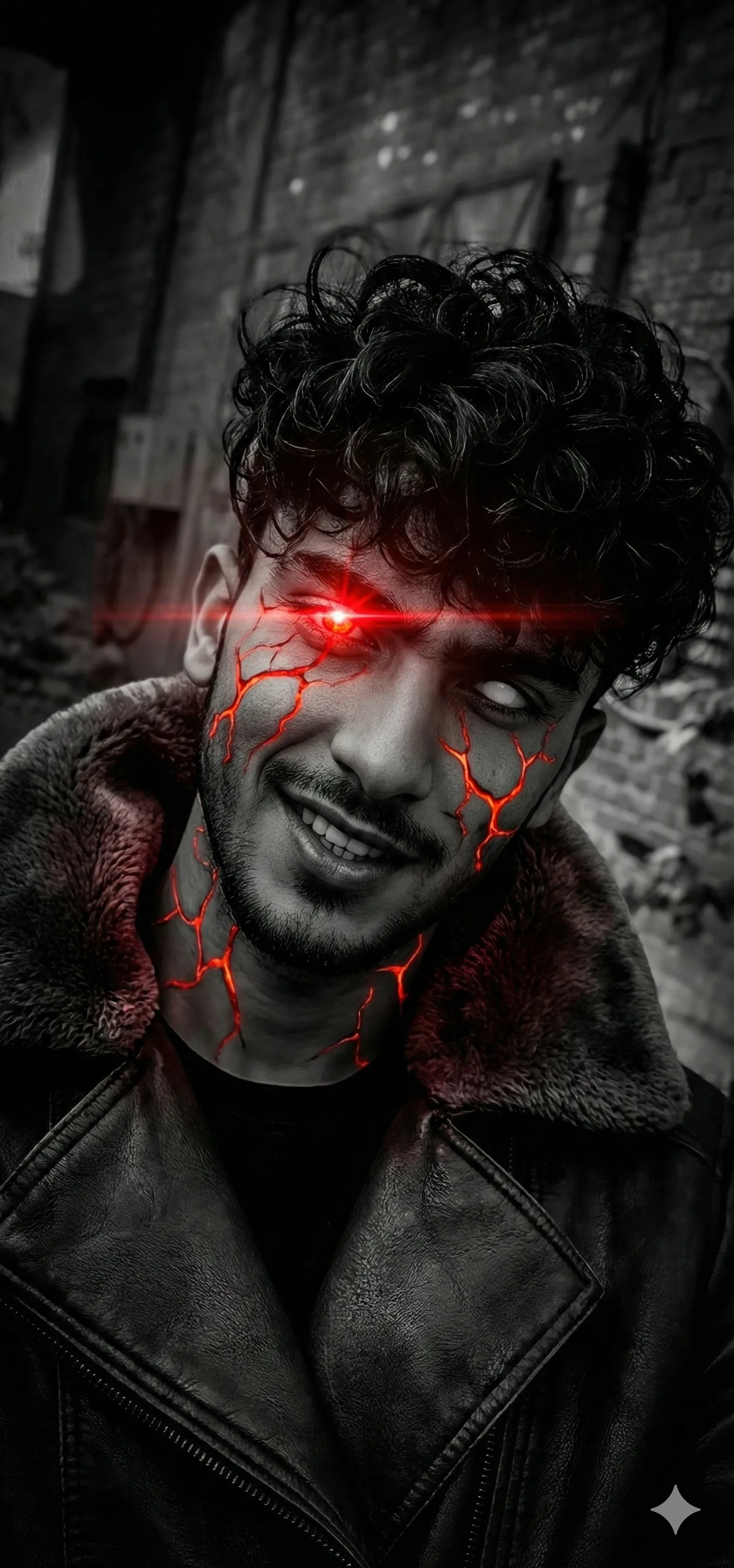 Dark Fantasy Anime AI Prompt: Anti-Hero Portrait with Glowing Red Eyes