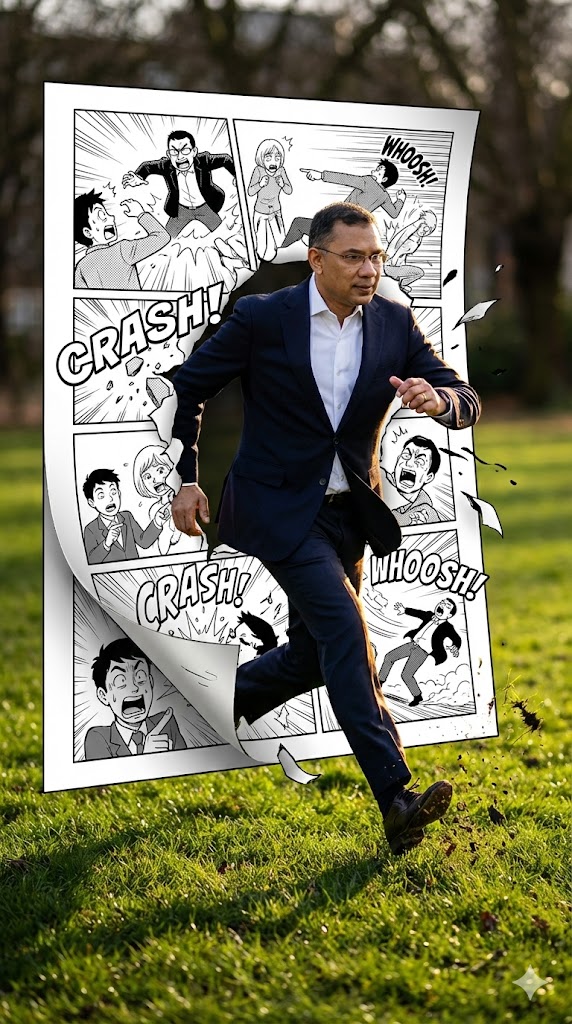 Manga To Realistic Character Breaking Out Of Comic Prompt