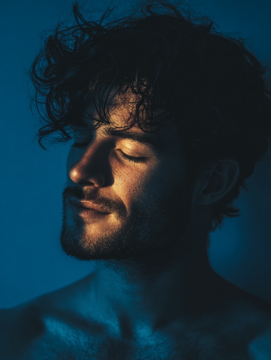 blue-hour-side-profile-close-up-portrait-eyes-closed