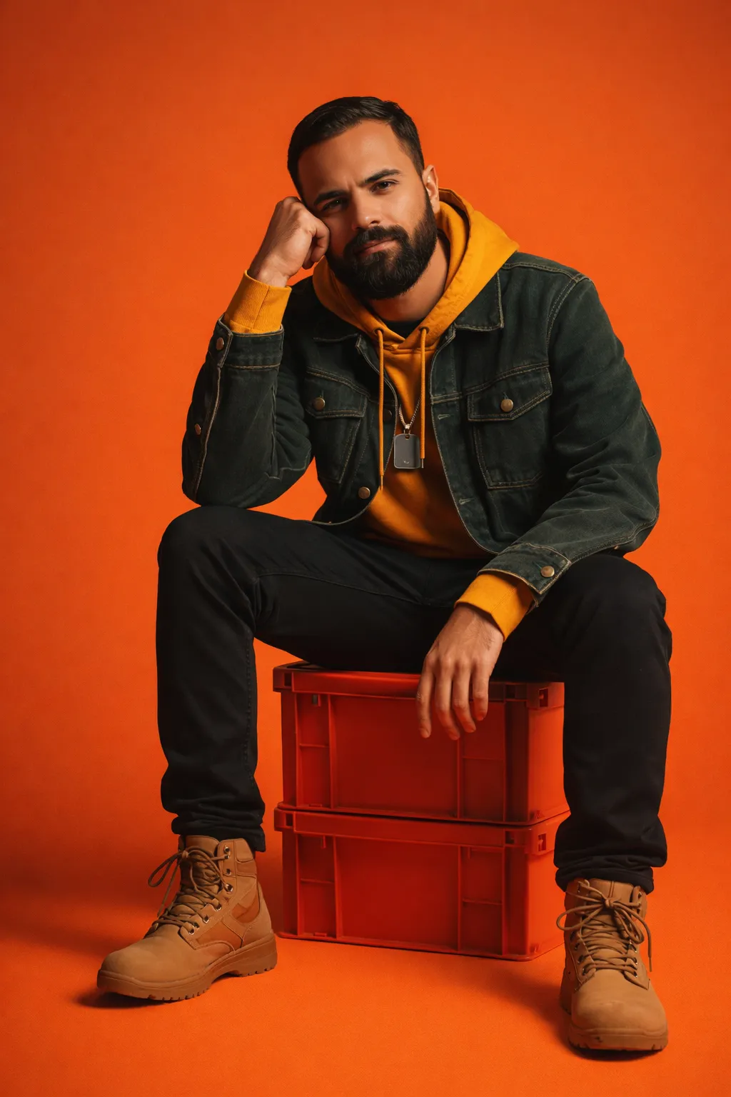 Streetwear Fashion Portrait Ai Prompt Red Storage Bins