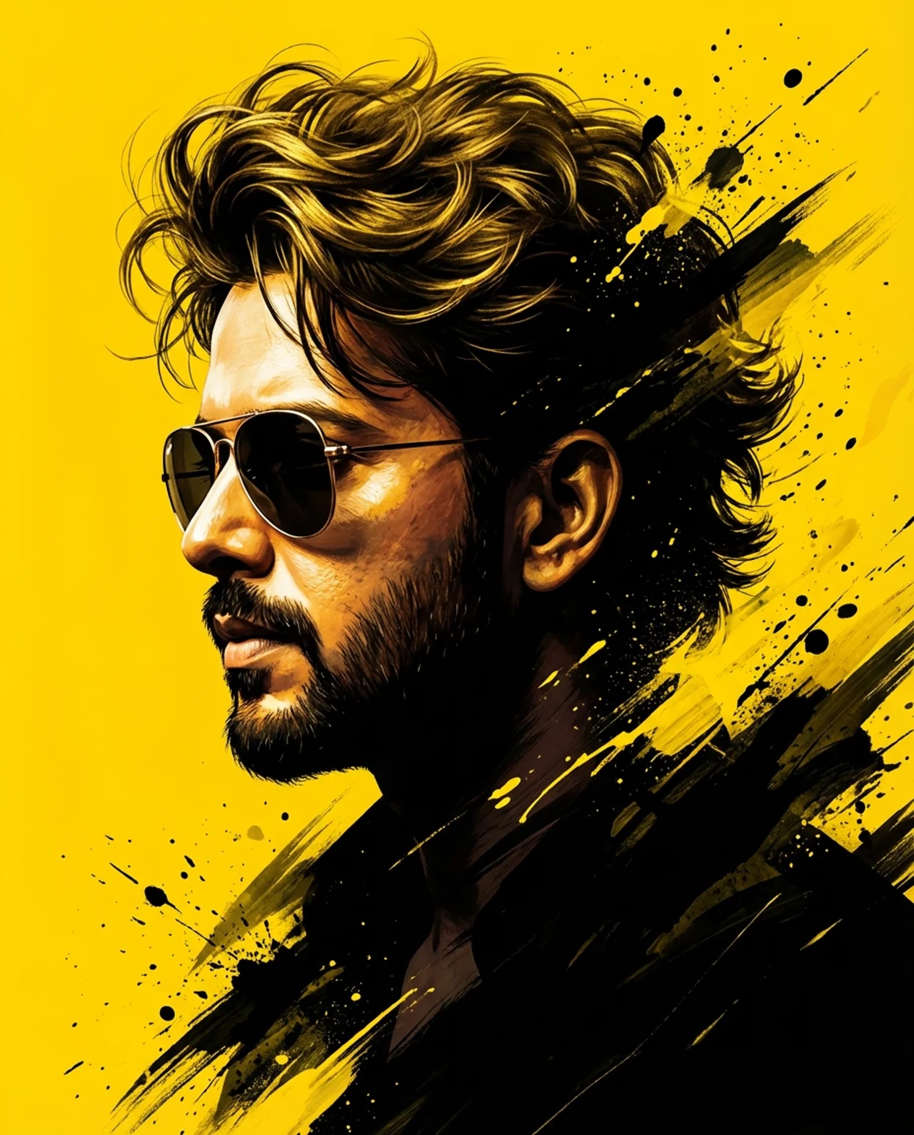 dramatic-silhouette-profile-portrait-ai-prompt-yellow-background