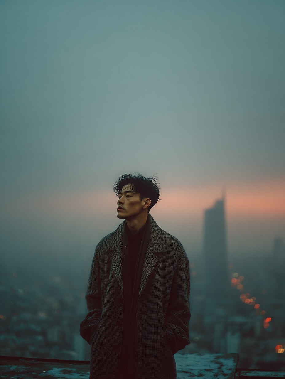 Rooftop Fog City Portrait Ai Prompt