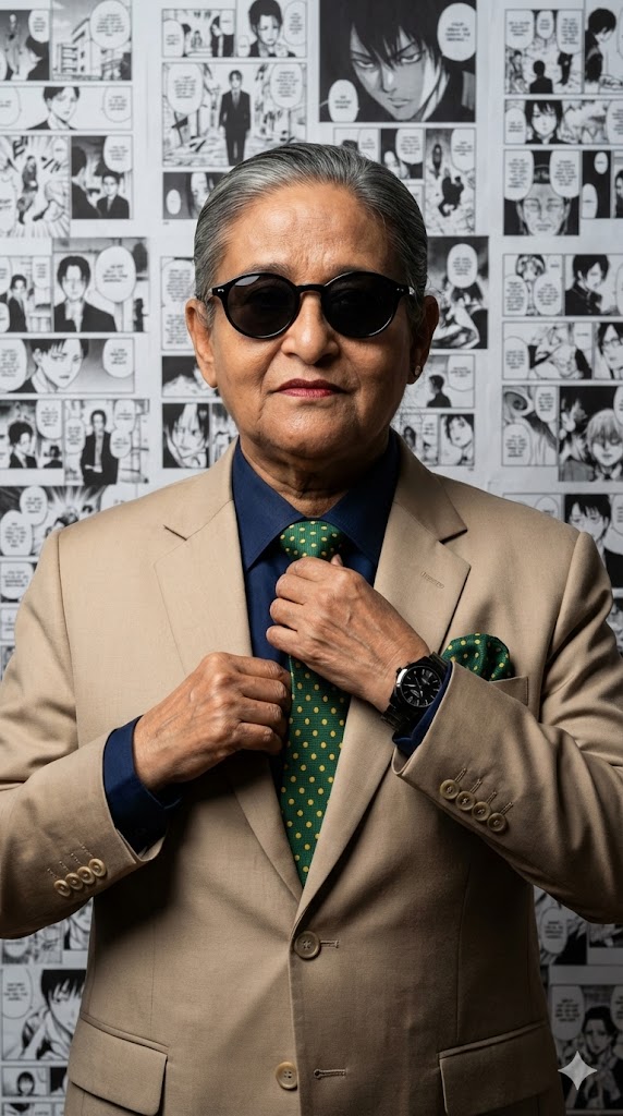 Manga Wall Cinematic Fashion Portrait Prompt