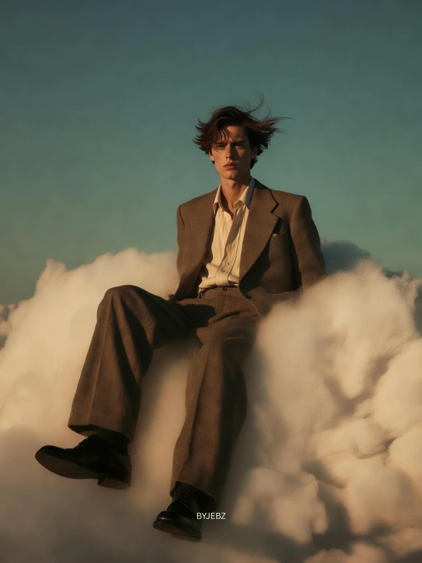 Cloud Seated Portrait Vintage Suit
