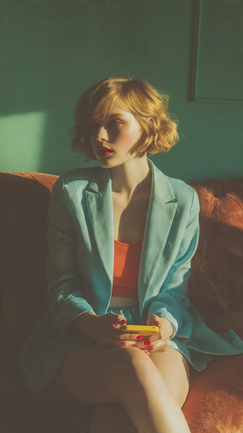 Vintage Fashion Editorial Sofa Portrait