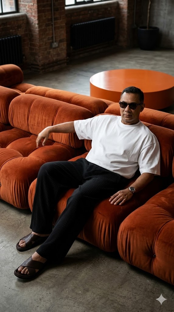 How to Create a High-Fashion Editorial Portrait on a Velvet Sofa