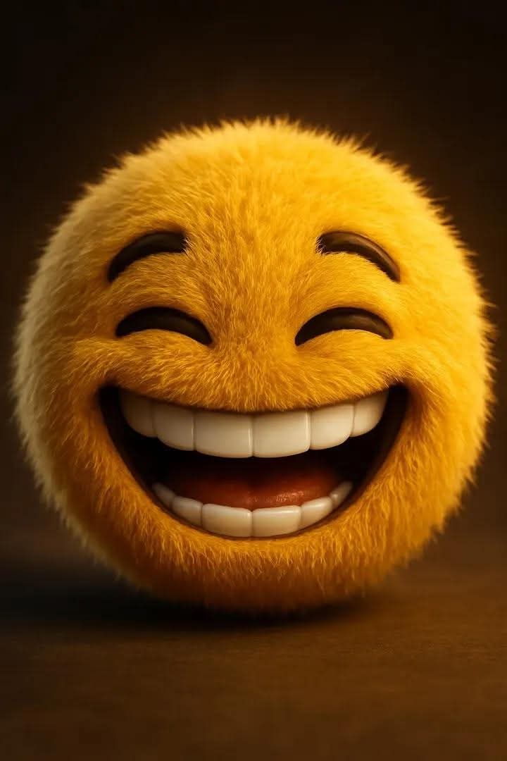 Fluffy Plush Emoji Ball with a Cute Expression