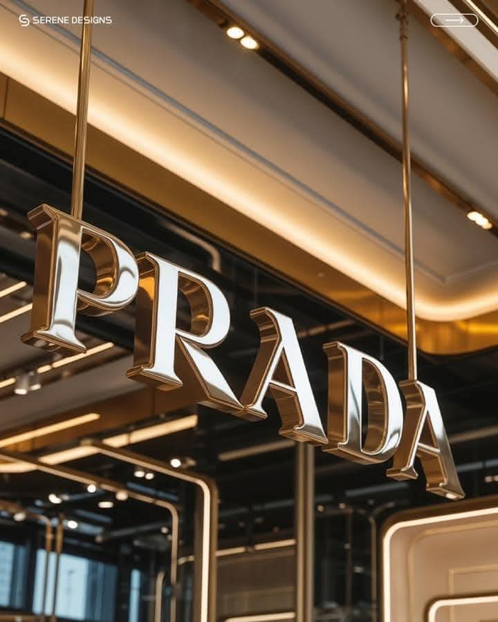 Gold Zara Sign Hanging in a Luxury Store