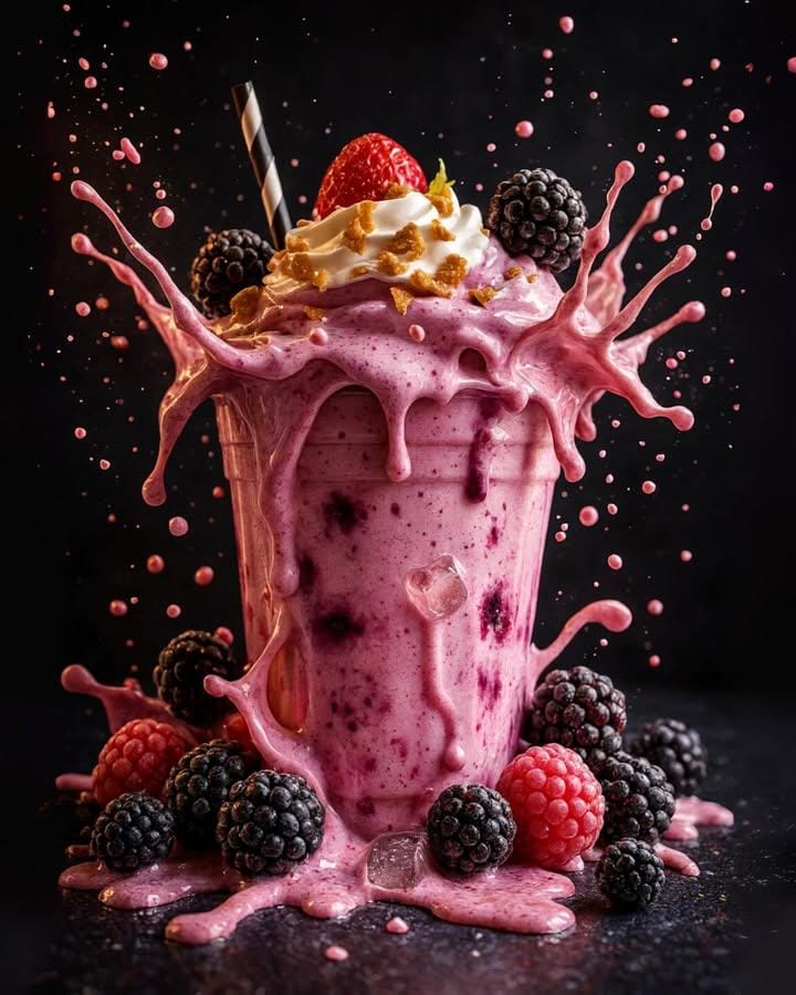 Cinematic Photo of a Drink Falling into a Cup